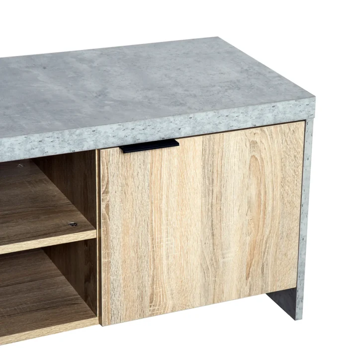 HOMCOM 1.2M Wooden TV Stand Cabinet - Stylish Entertainment Center with DVD CD Storage - Fits Up to 50-Inch TV - Grey Finish - Image 7