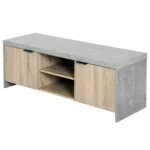 HOMCOM 1.2M Wooden TV Stand Cabinet - Stylish Entertainment Center with DVD CD Storage - Fits Up to 50-Inch TV - Grey Finish - Image 8