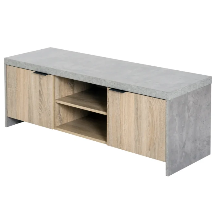 HOMCOM 1.2M Wooden TV Stand Cabinet - Stylish Entertainment Center with DVD CD Storage - Fits Up to 50-Inch TV - Grey Finish - Image 8