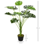 Outsunny 85cm Artificial Monstera Tree - Realistic Decorative Cheese Plant with 13 Leaves & Nursery Pot, Perfect for Indoor and Outdoor Decor - Image 3