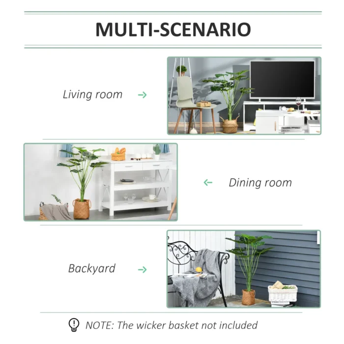 Outsunny 85cm Artificial Monstera Tree - Realistic Decorative Cheese Plant with 13 Leaves & Nursery Pot, Perfect for Indoor and Outdoor Decor - Image 4