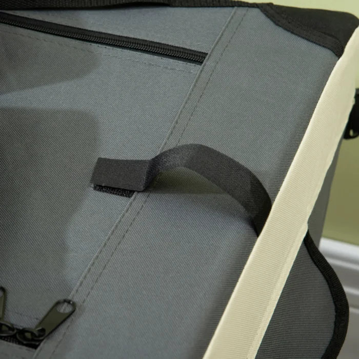 PawHut 91cm Foldable Pet Carrier Cat Bag - Portable & Comfortable Carrier for Cats and Large Dogs - Grey - Image 8
