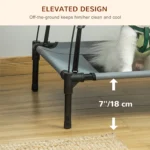 PawHut Elevated Waterproof Dog Bed with Mesh & UV Protection Canopy, Grey - Perfect for Small Dogs - Image 6