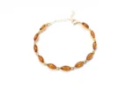 Dainty Amber and Gold Plated Silver Bracelet - Minimalistic Baltic Beauty | Elegant Handcrafted Jewelry