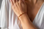 Dainty Amber and Gold Plated Silver Bracelet - Minimalistic Baltic Beauty | Elegant Handcrafted Jewelry - Image 2