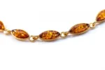 Dainty Amber and Gold Plated Silver Bracelet - Minimalistic Baltic Beauty | Elegant Handcrafted Jewelry - Image 3