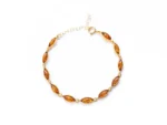 Dainty Amber and Gold Plated Silver Bracelet - Minimalistic Baltic Beauty | Elegant Handcrafted Jewelry - Image 6