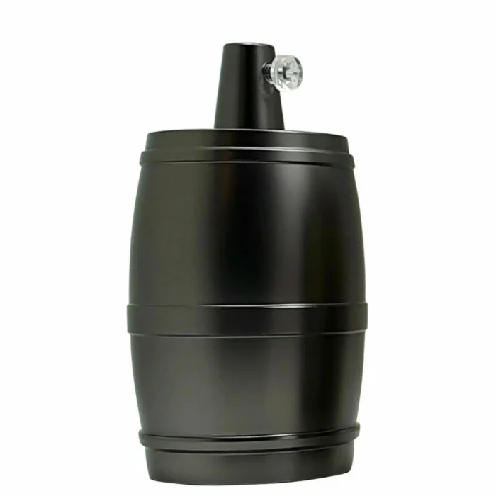 Elegant Barrel Holder in Matt Black Finish - E27 Antique Lamp Holder for Vintage Bulbs | Perfect for Vintage Lighting - Image 1