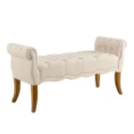 Madison Natural Roll Arm Bench - Elegant Traditional Style Bench for Home Decor