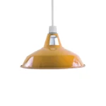 Vintage Industrial Barn Slotted Metal Yellow Ceiling Pendant Light Shade - 30cm Diameter, E27/B22 Compatible