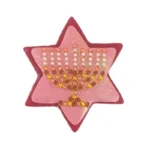 Handmade Hanukkah Menorah Magnet in Pink or Blue - Elegant Judaica with Free Shipping