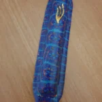 Handmade Blue, Turquoise & Purple Mezuzah Case - Unique Complex Cane Design Perfect Gift from Israel