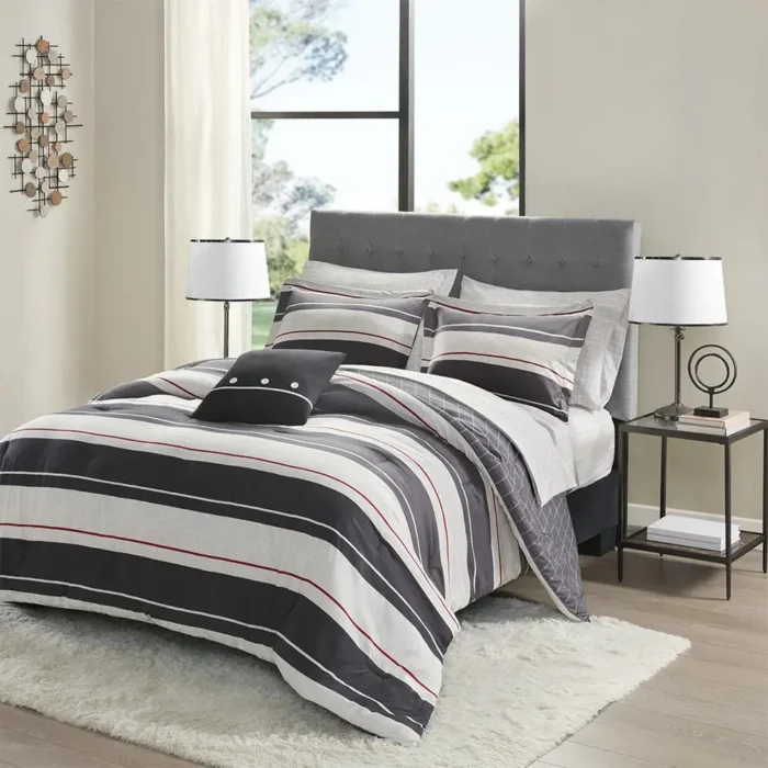 Madison Park Essentials Patrick Reversible 8 Piece Comforter Set - Hypoallergenic, Anti-Microbial, OEKO-TEX Certified - Image 2