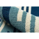 Contemporary Rectangle Area Rug, Blue - Durable & Versatile for Indoor & Outdoor Use - Image 4