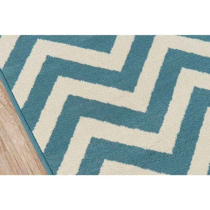 Baja Area Rug, Blue, 2'3" X 4'6" - Stylish All-Weather Indoor/Outdoor Rug - Image 3