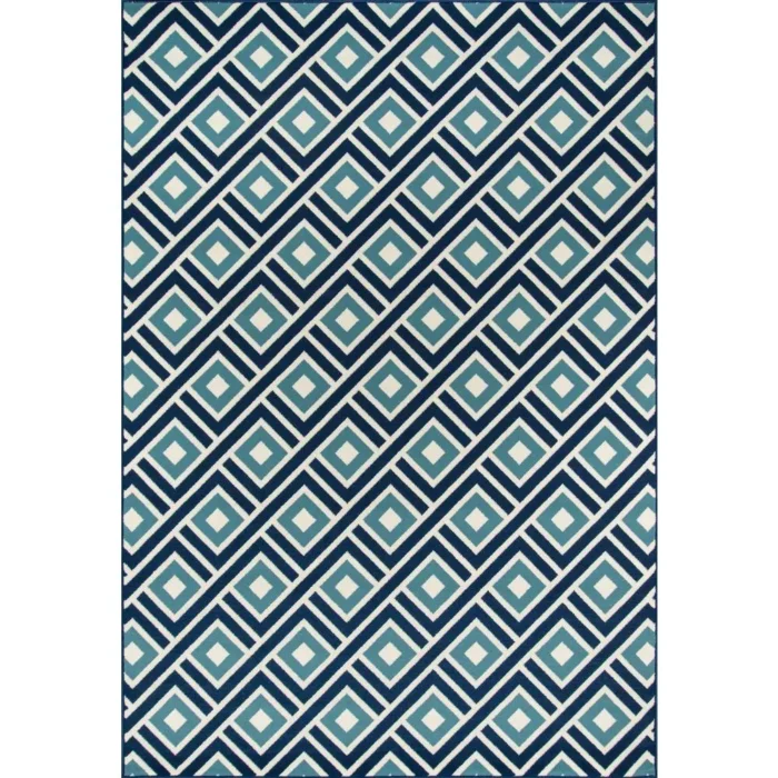 Baja Area Rug, Blue, 5'3" X 7'6" - Indoor/Outdoor All-Weather Rug | Elegant and Durable - Image 1