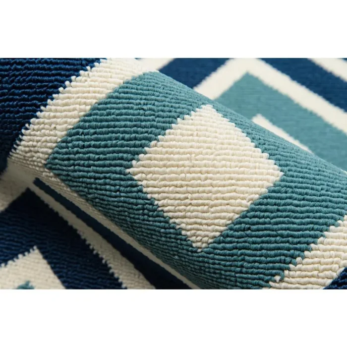Baja Area Rug, Blue, 5'3" X 7'6" - Indoor/Outdoor All-Weather Rug | Elegant and Durable - Image 4