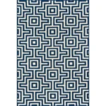 Contemporary Rectangle Area Rug - Navy 6'7" X 9'6" | Durable Indoor/Outdoor Rug