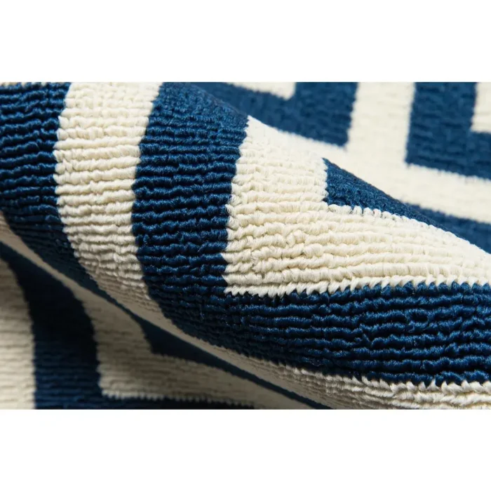 Contemporary Rectangle Area Rug - Navy 6'7" X 9'6" | Durable Indoor/Outdoor Rug - Image 4