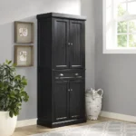 Seaside Pantry Distressed Black - Coastal Charm with Ample Storage