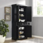 Seaside Pantry Distressed Black - Coastal Charm with Ample Storage - Image 2