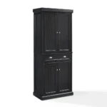 Seaside Pantry Distressed Black - Coastal Charm with Ample Storage - Image 5