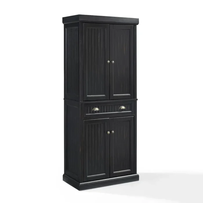 Seaside Pantry Distressed Black - Coastal Charm with Ample Storage - Image 5