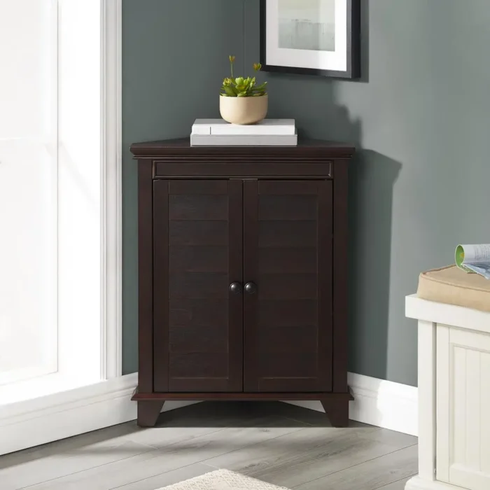 Lydia Corner Cabinet Espresso - Space-Saving and Functional Furniture for Your Home - Image 3