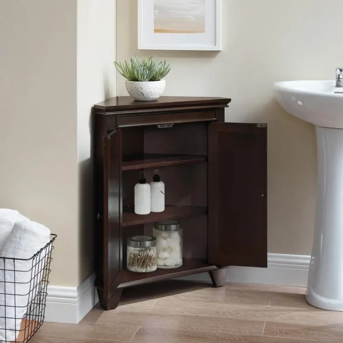 Lydia Corner Cabinet Espresso - Space-Saving and Functional Furniture for Your Home - Image 5