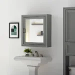 Tara Mirrored Wall Cabinet Gray - Modern Farmhouse Bathroom Storage - Image 4
