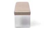 Elegant Beige Microsuede Fabric Upholstered Bench with Paneled Acrylic Legs - Contemporary Seating Solution - Image 3