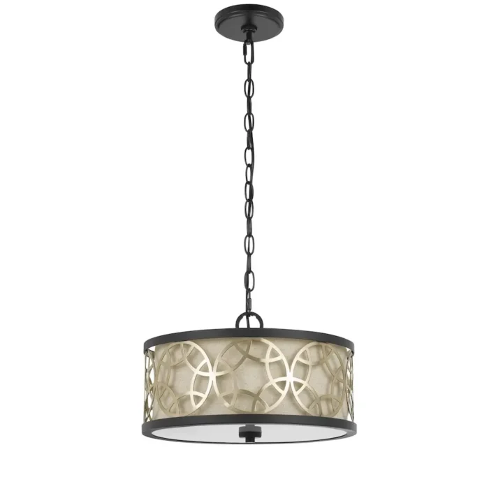 Elegant 60W x 2 Carmel 2 Light Metal Semi-Flush/Pendant Chandelier with Adjustable Height - Image 1