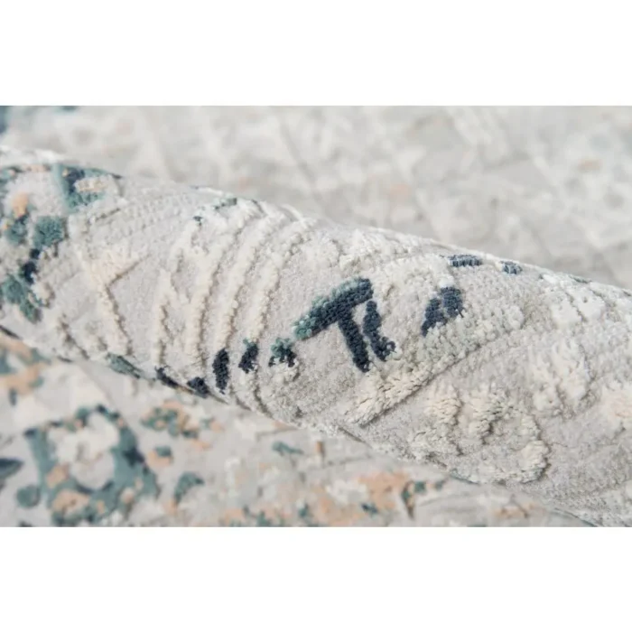 Elegant and Durable Traditional Rectangle Area Rug, Silver, 8'11" X 12'6" - Perfect for Any Room - Image 4