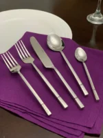 Modern Design 20-Piece Stainless Steel Silver Flatware Set - Elegant & Durable Cutlery - Image 2