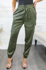 Dress Me Up Satin Cargo Jogger Pants - Elegant & Comfortable for Every Occasion - Image 3