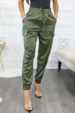 Dress Me Up Satin Cargo Jogger Pants - Elegant & Comfortable for Every Occasion - Image 4