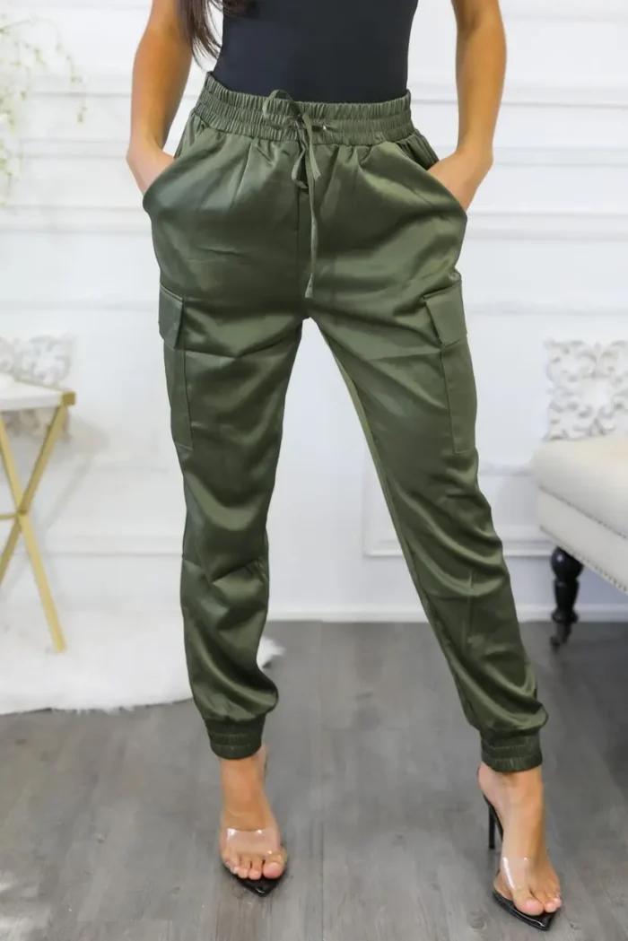Dress Me Up Satin Cargo Jogger Pants - Elegant & Comfortable for Every Occasion - Image 5