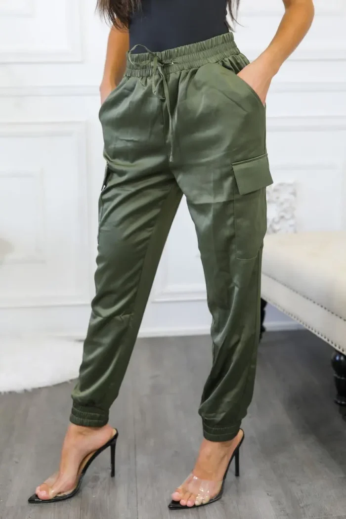 Dress Me Up Satin Cargo Jogger Pants - Elegant & Comfortable for Every Occasion - Image 7