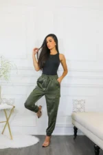 Dress Me Up Satin Cargo Jogger Pants - Elegant & Comfortable for Every Occasion - Image 8
