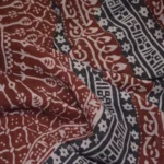 Red and Black Paisley Hand Block Printed Cotton Fabric - Unique Artisan Design