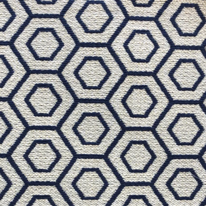 Myriad Hexagon Blue and Beige Luxury Throw Pillow - Handmade Comfort | Made in USA - Image 7