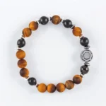 Shungite GOLDEN RATIO Tiger Eye Wrist Mala - Handcrafted Healing Bracelet