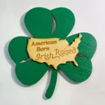 American Born 3D Irish Magnet - Unique Laser Cut Wood Fridge Magnet