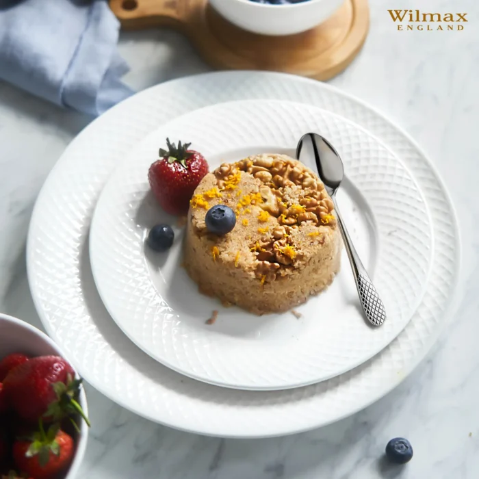 Elegant White Dinner Plate with Embossed Wide Rim | 10" Inch Fine Porcelain Plate by Wilmax Perfect for Special Occasions - Image 17