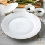 Elegant White Dinner Plate with Embossed Wide Rim | 10" Inch Fine Porcelain Plate by Wilmax Perfect for Special Occasions - Image 18