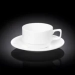 Elegant White 7 Oz | 220 Ml Tea Cup & Saucer - Fine Porcelain, Microwave & Dishwasher Safe - Image 11