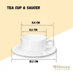 Elegant White 7 Oz | 220 Ml Tea Cup & Saucer - Fine Porcelain, Microwave & Dishwasher Safe - Image 13