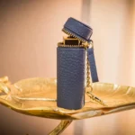 Compact Genuine Pebble Leather Lipstick Keeper - Elegant and Functional Lipstick Holder for Bags