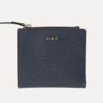Stylish Coin Purse Wallet - Genuine Saffiano Leather, Zipper Coin Slot, ID Window, 6 Card Slots, Bill Sleeve