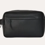 Premium Leather Travel Kit - Spacious Interior with Zipped Side Pouch for Organized Travel